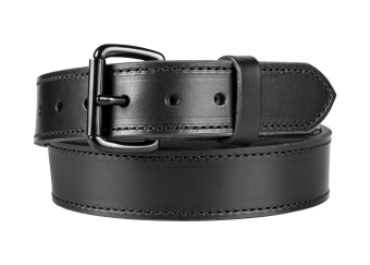 Classic Gun Belt with Black Cowhide - Black Stitching - Black Buckle 