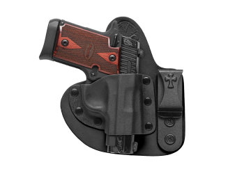 Mini Appendix Carry AIWB Concealed Carry Holster with Sig Sauer P938 - Black Cowhide