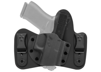 Minituck IWB Concealed Carry Holster with Springfield XDs - Black Cowhide