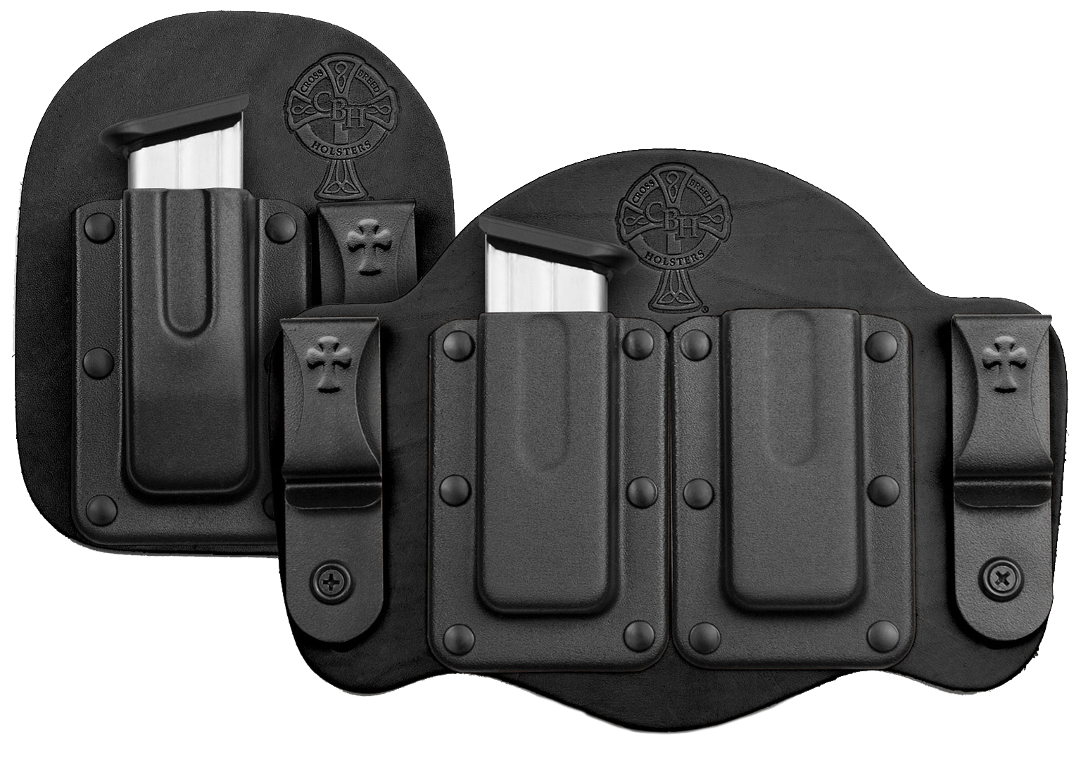 Dual Magazine Holster for 9mm to .45 cal Double Stack Mag Carrier Pouch Single