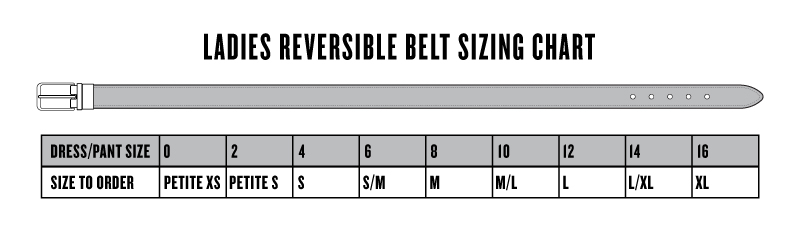 Ladies Belt Sizing Chart