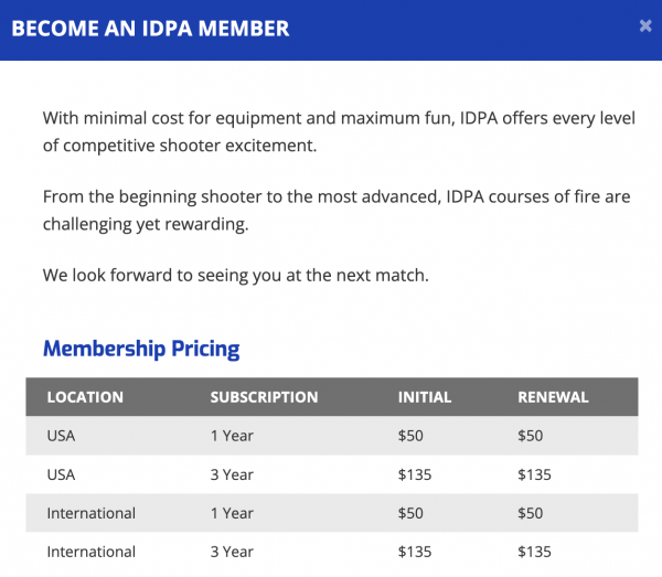 IDPA Membership
